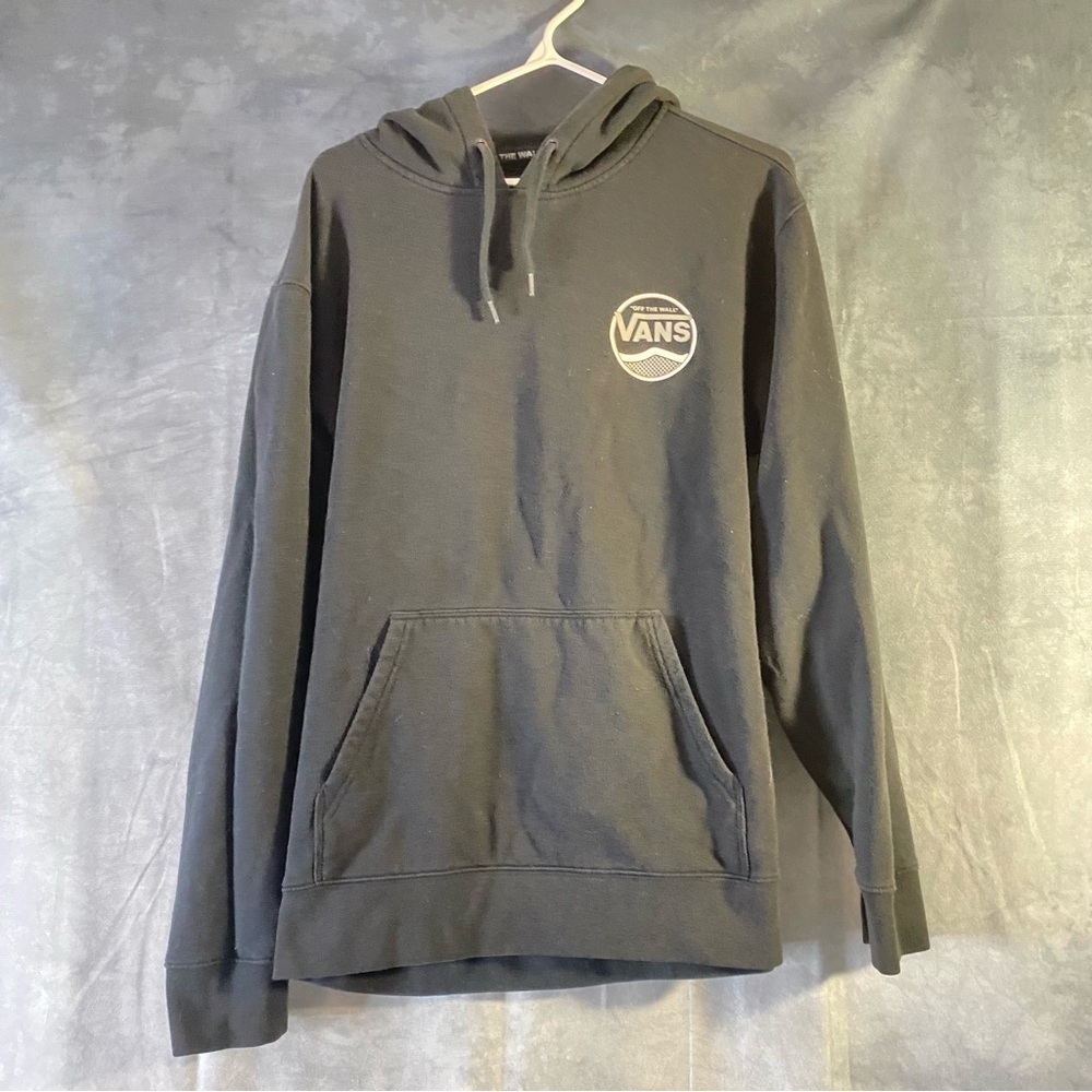 Vans Off The Wall Original Checkerboard Black Hoodie Sz L‎ Sweatshirt Skateboard